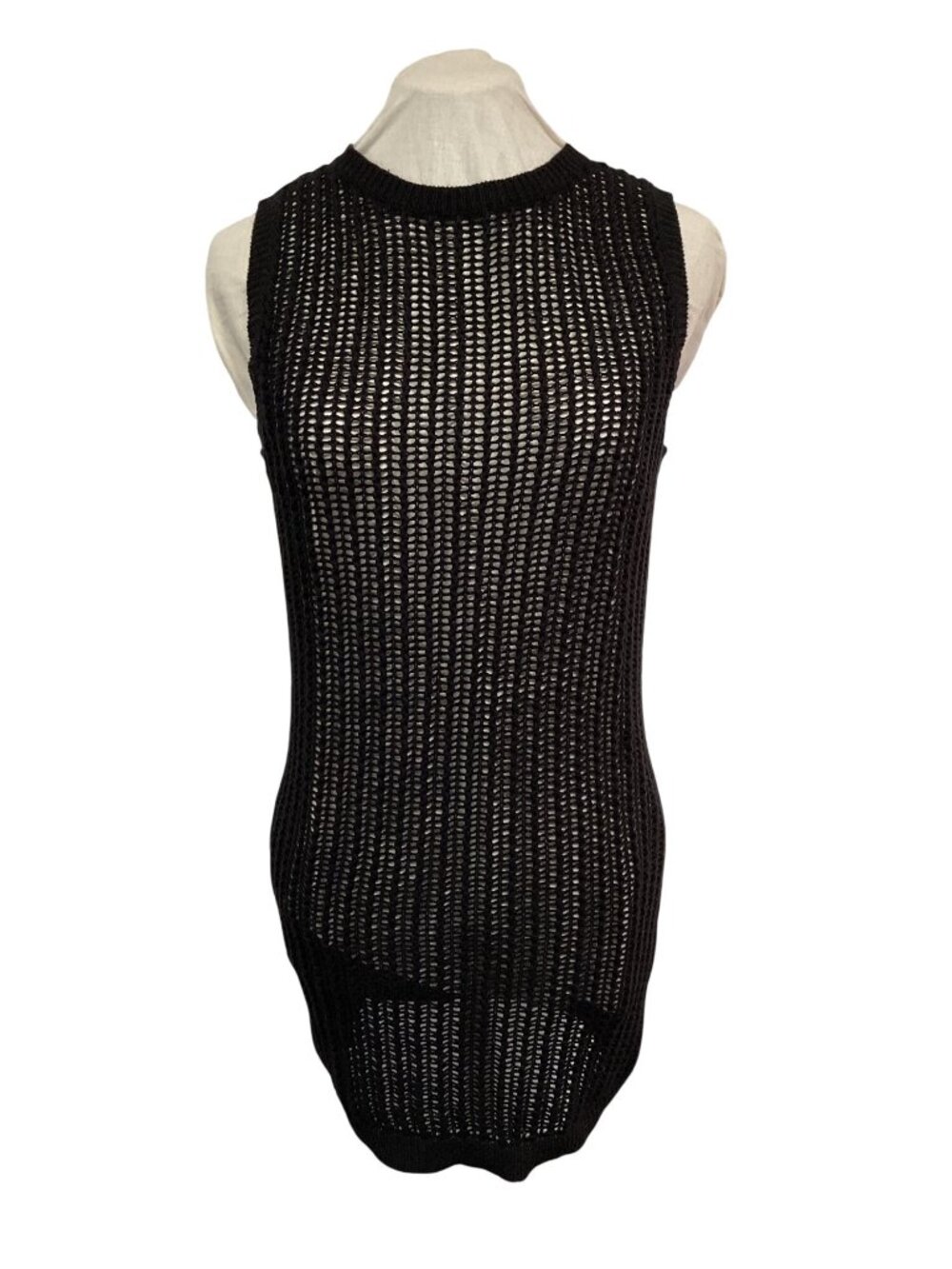 Ramona Black Knit Sleeveless Cover-Up 100% Cotton Women’s Size S